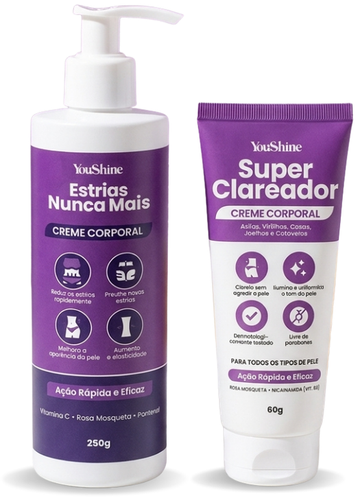 Kit YouShine Estrias Nunca Mais + Super Clareador